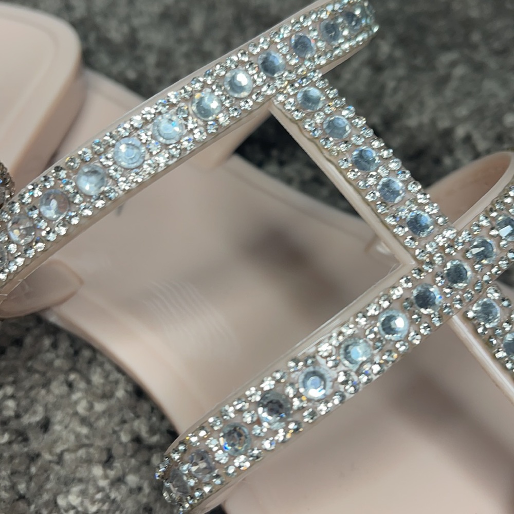 Beige Rhinestone Sandals - Picture 12 of 12